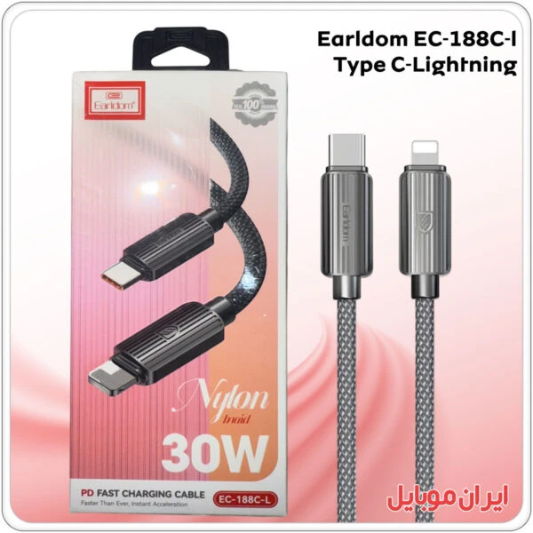 کابل شارژر تایپ سی به لایتنینگ Earldom EC-188CL