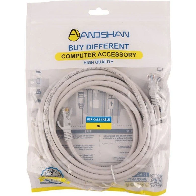 کابل شبکه CAT6 آنوشان مدل UTP طول (3 ، 5) متر
