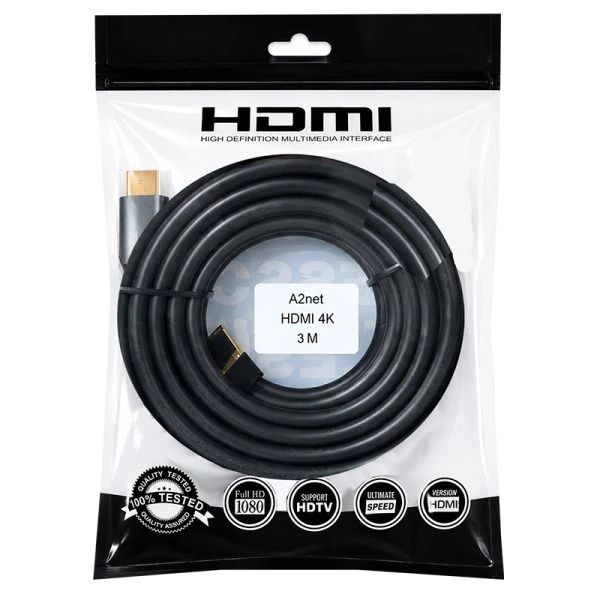 کابل صوتی و تصویری HDMI 4K طول 3 متر A2net