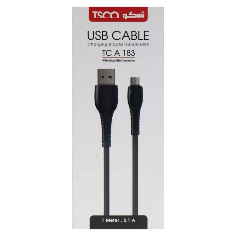 کابل میکرو یو اس بی TSCO TC A183 2.1A 1m