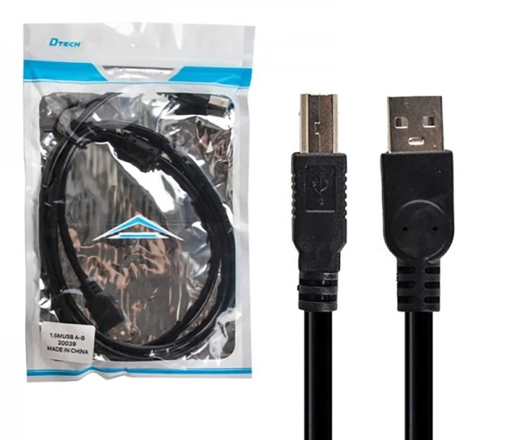 کابل پرینتر USB برند DTECH طول ۳ متری – انتقال مطمئن داده بین کامپیوتر و پرینتر