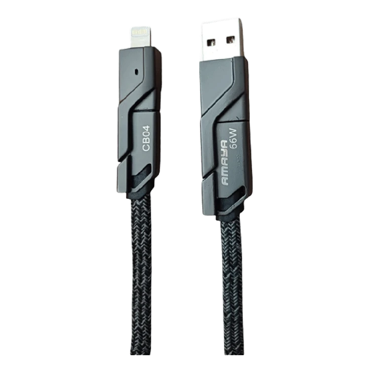 کابل چند کاره USB-A به لایتنینگ آمایا مدل CB04 - دو متری