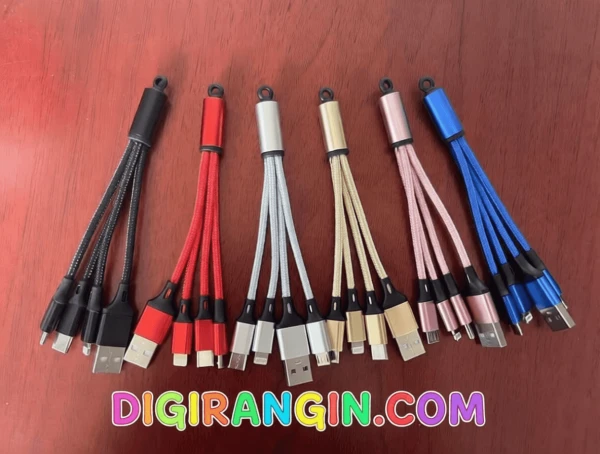 کابل چندسر پاوربانک 3 در 1 مدل JKX-K06 (USB به Type-C / Lightning / Micro-USB)