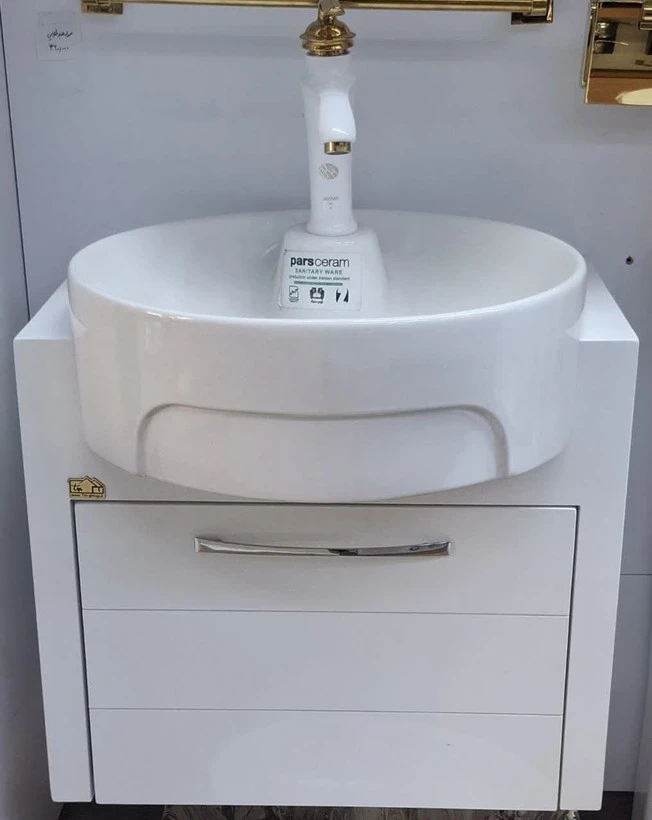 کابین pvc میلانو سفید بدون شیر روشویی