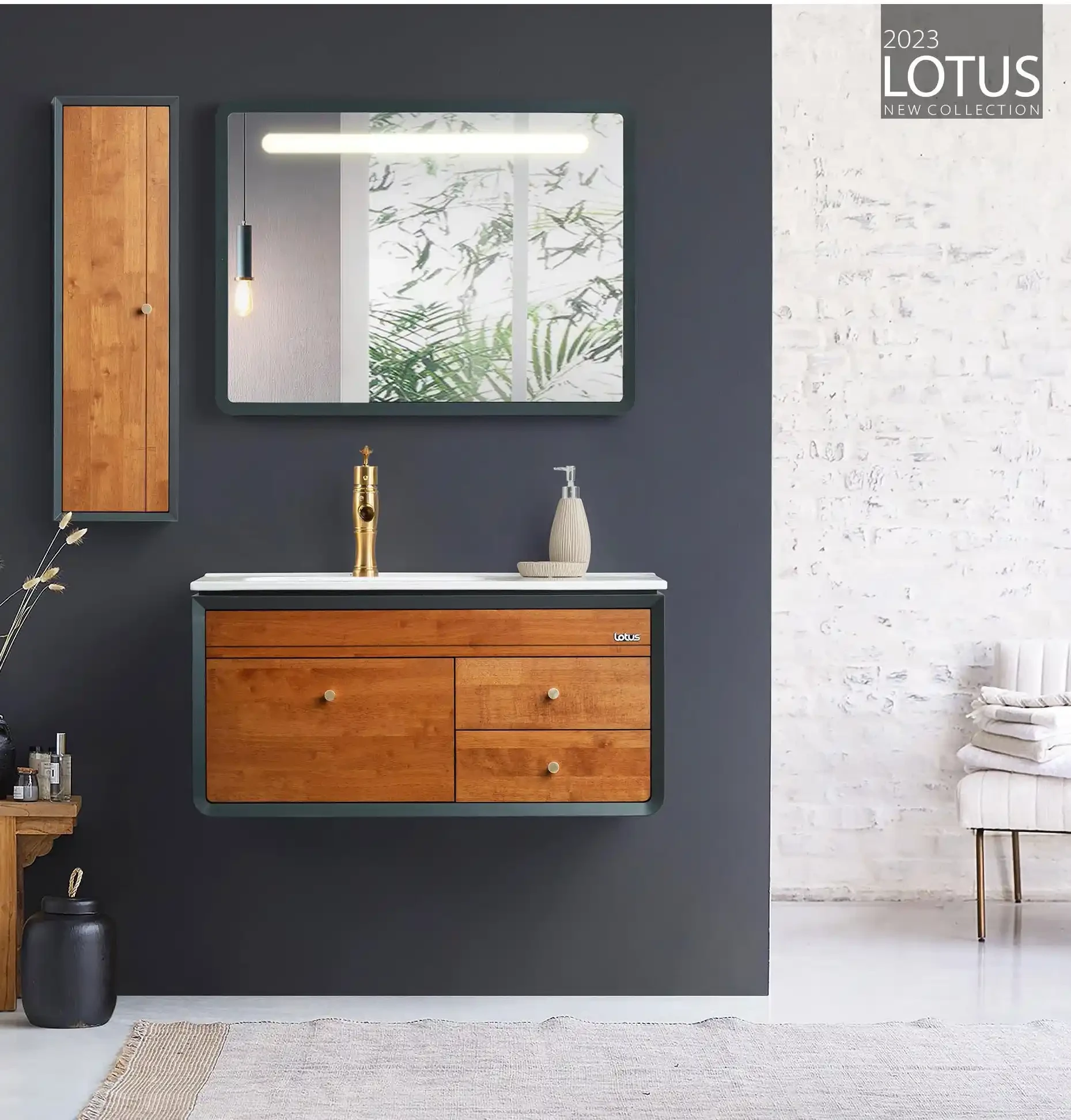 کابین روشویی لوتوس مدل طرح آرت دکو پراگ Prague 850 ابعاد 46 * 86