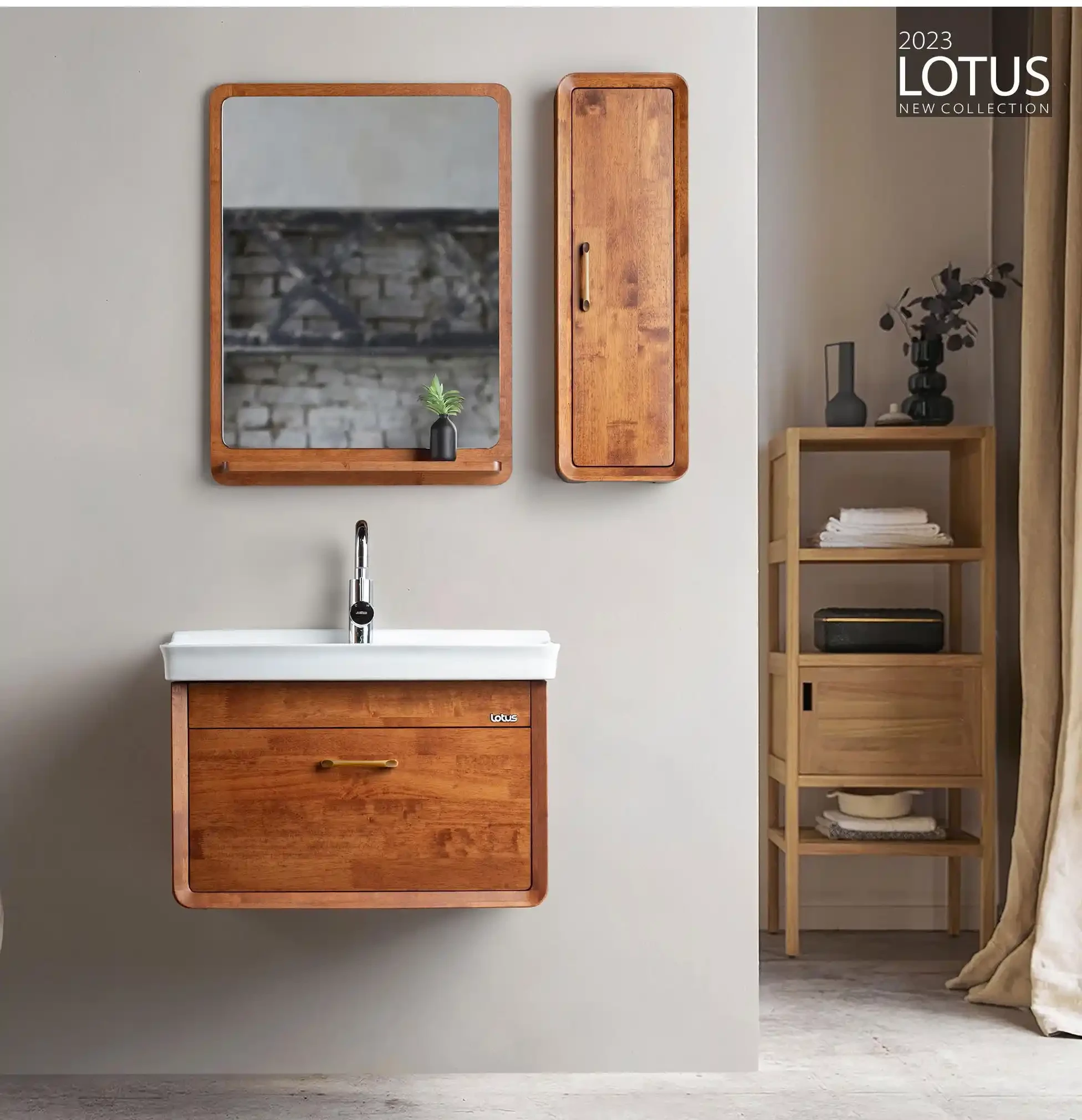 کابین روشویی لوتوس مدل طرح چوب دیانا 600 Diana ابعاد 50 * 61