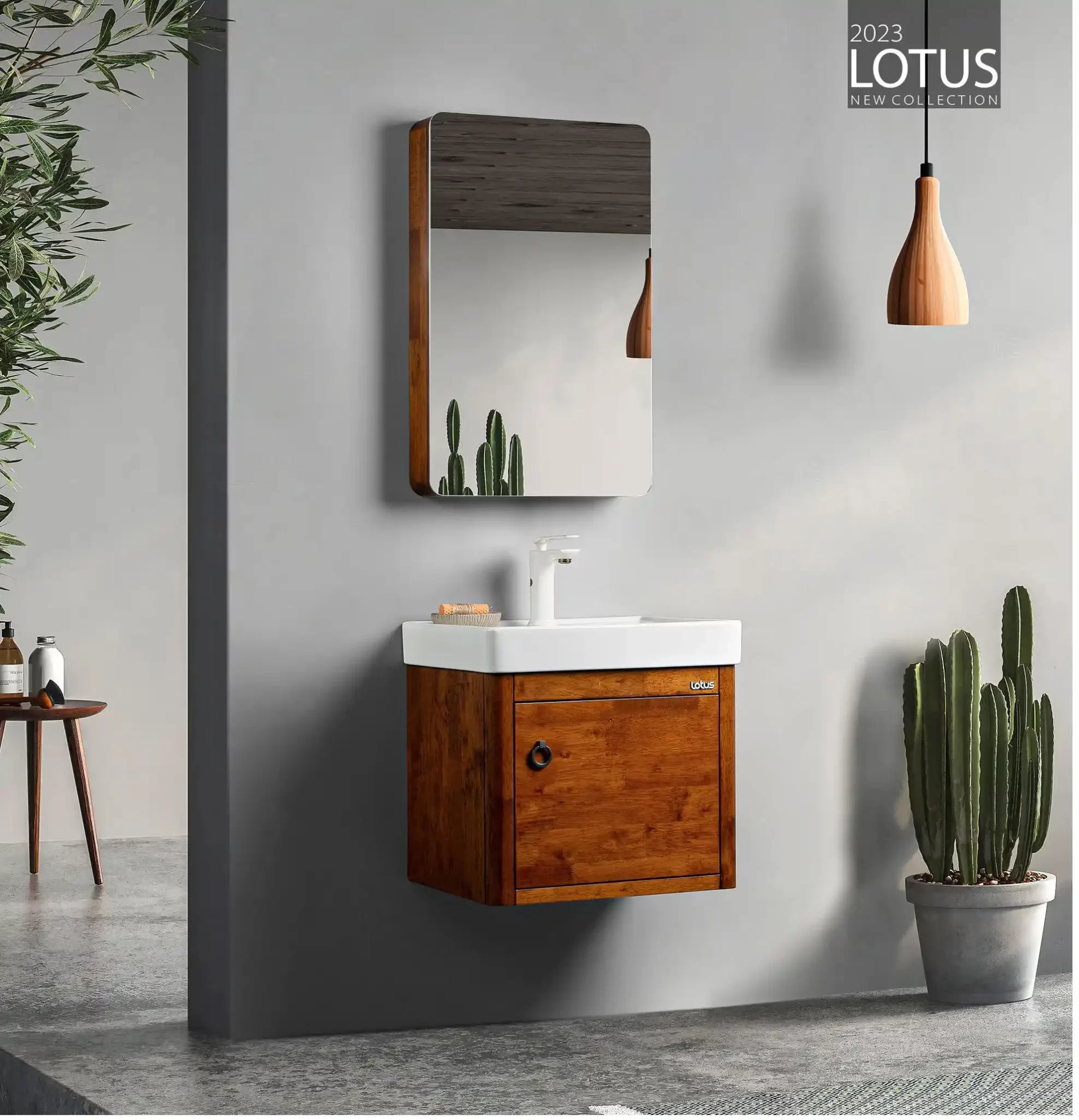کابین روشویی لوتوس مدل طرح چوب سیگما Sigma ابعاد 41 * 49