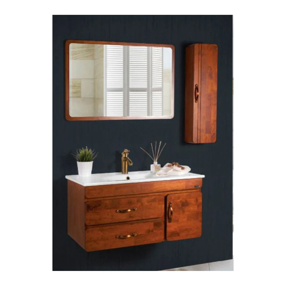 کابین روشویی لوتوس مدل طرح چوب میلان MILAN 800 ابعاد 47 * 81