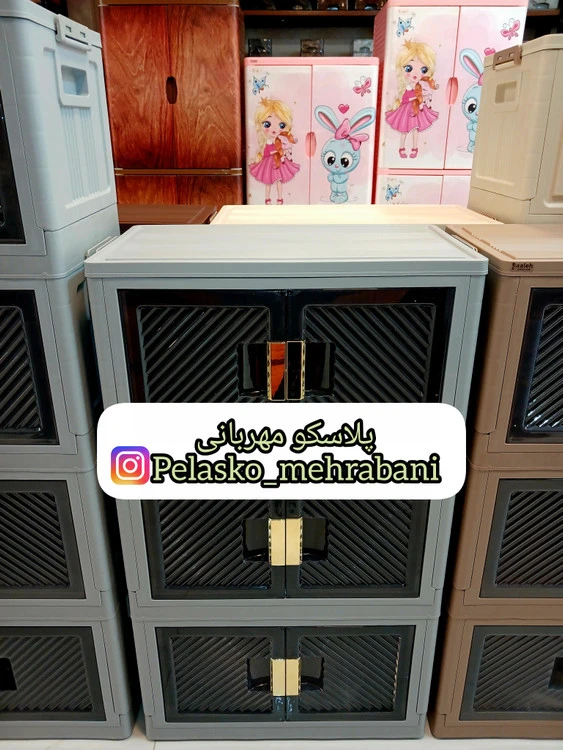کابینت تاشو پلاستیکی/ ۳ طبقه