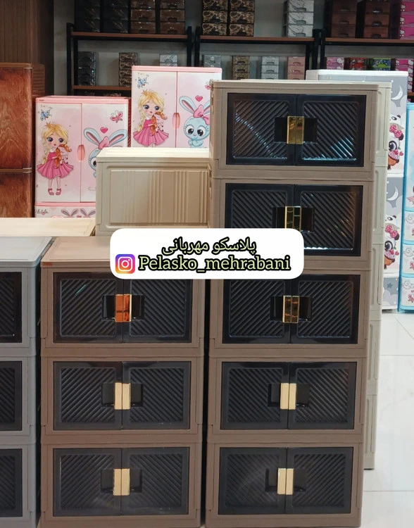 کابینت تاشوی پلاستیکی مدل ۴ طبقه