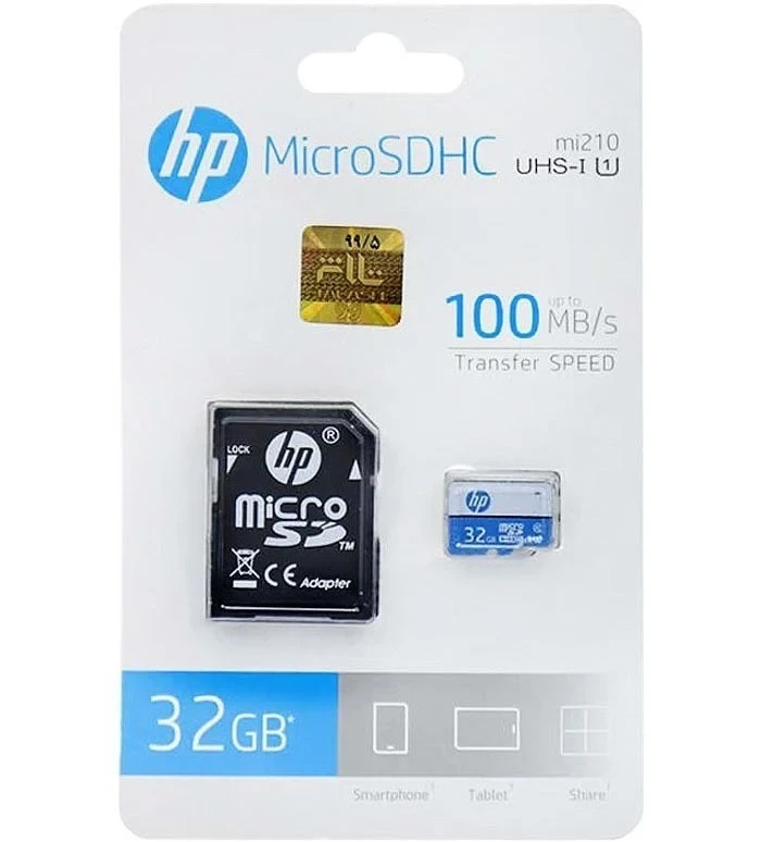 کارت حافظه microSDHC اچ پی مدل Mi210 کلاس 10 استاندارد UHS-I U1 همراه با آداپتور SD ظرفیت 32 گیگابایت