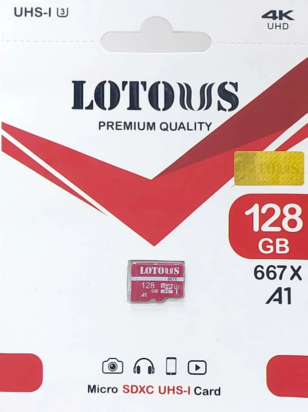 کارت حافظه‌ microSDXC لوتوس استاندارد U3 A1 مدل 667X ظرفیت 128 گیگابایت