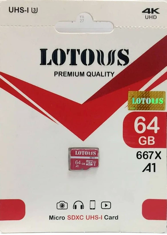 کارت حافظه‌ microSDXC لوتوس استاندارد U3 A1 مدل 667X ظرفیت 64 گیگابایت