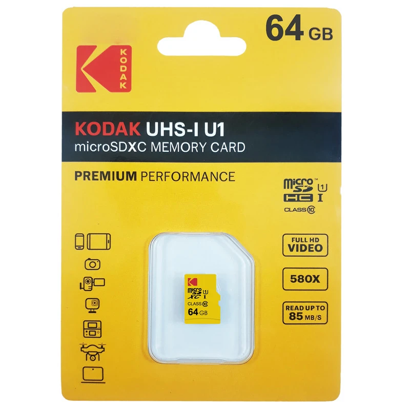 کارت حافظه microSDXC کداک مدل Premium Performance کلاس 10 استاندارد UHS-I U1 سرعت 85MBps ظرفیت 64 گیگابایت