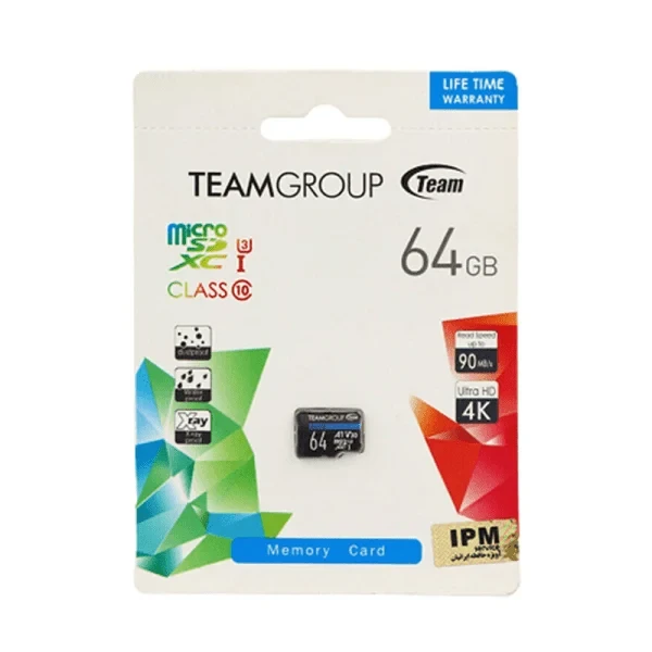 کارت حافظه میکرو اس دی تیم گروپ ظرفیت 64GB مدل TEAM GROUP ELITE