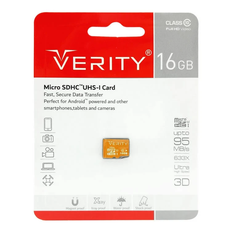 کارت حافظه وریتی 16 گیگ VERITY مدل U1 95MB/s 633X