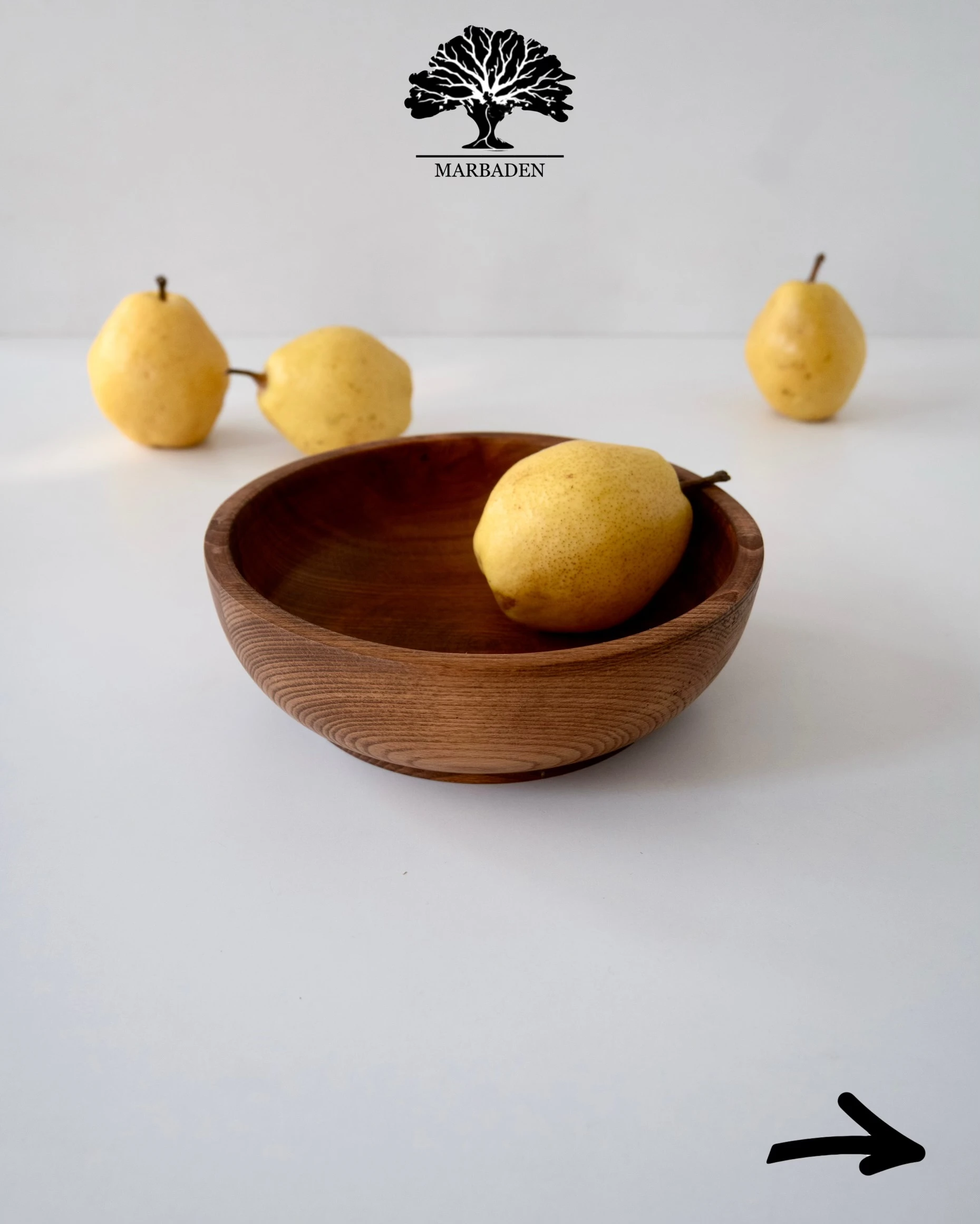 کاسه چوبی مدل لبه باز قطر 20cm (چوب راش فندقی) Medellin-7
