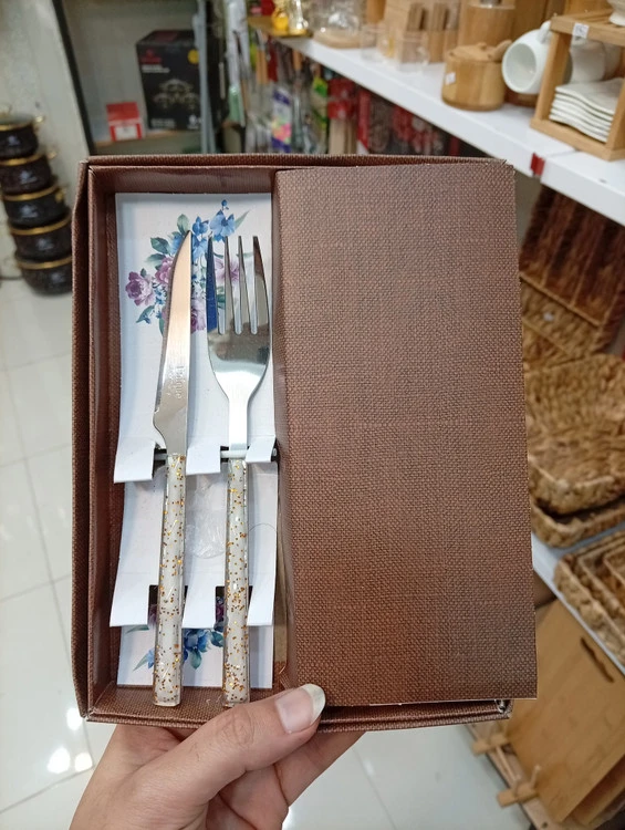 کارد و چنگال دسته ژله ای طلایی یونیک(لاکچری)