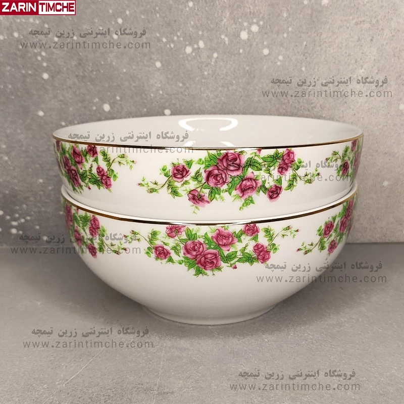 کاسه آبگوشت خوری چینی زرین مدل بیدگل 6 عدد