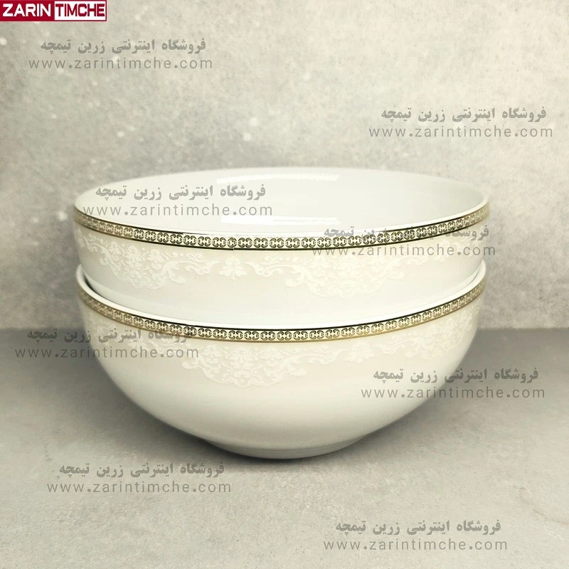 کاسه آبگوشت خوری چینی زرین مدل ریوا طلایی 6 عدد