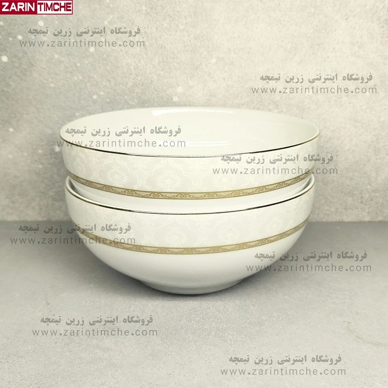 کاسه آبگوشت خوری چینی زرین مدل هدیه طلایی 6 عدد