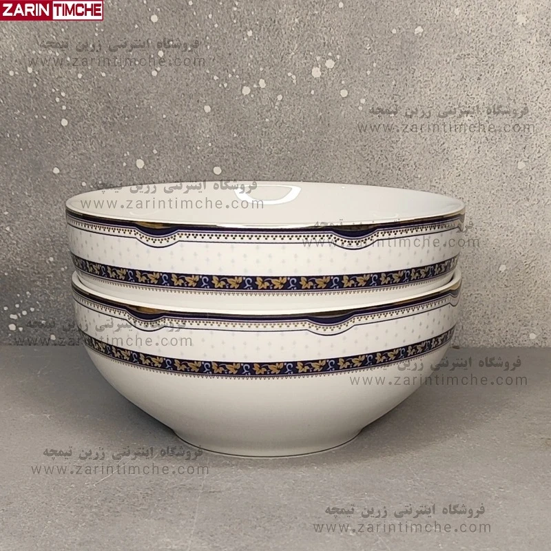 کاسه آبگوشت خوری چینی زرین مدل پرشیا سرمه ای 6 عدد