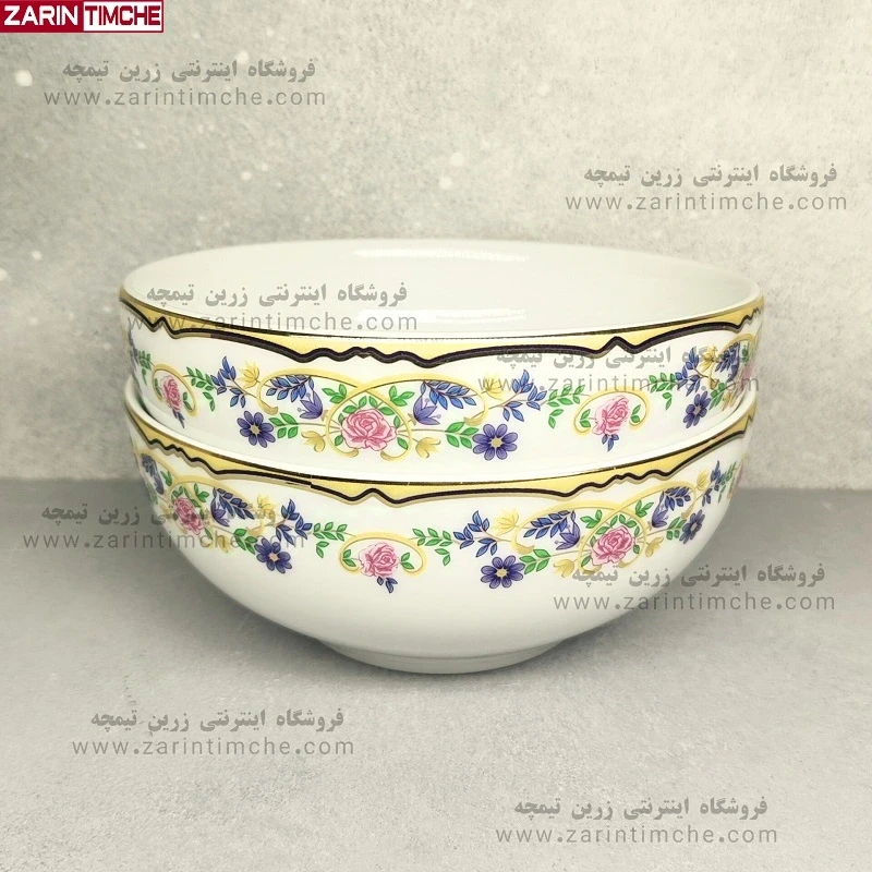 کاسه آبگوشت خوری چینی زرین مدل گلستان 6 عدد