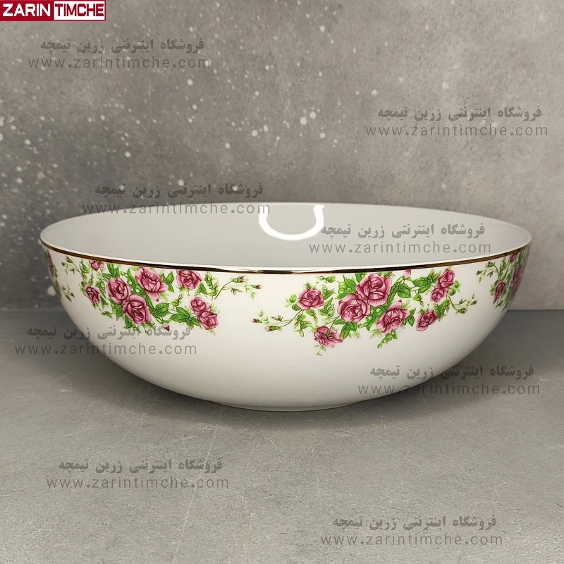 کاسه سالاد خوری چینی زرین مدل بیدگل