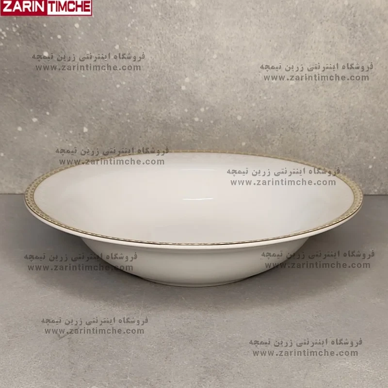 کاسه سالاد چینی زرین مدل ریوا طلایی