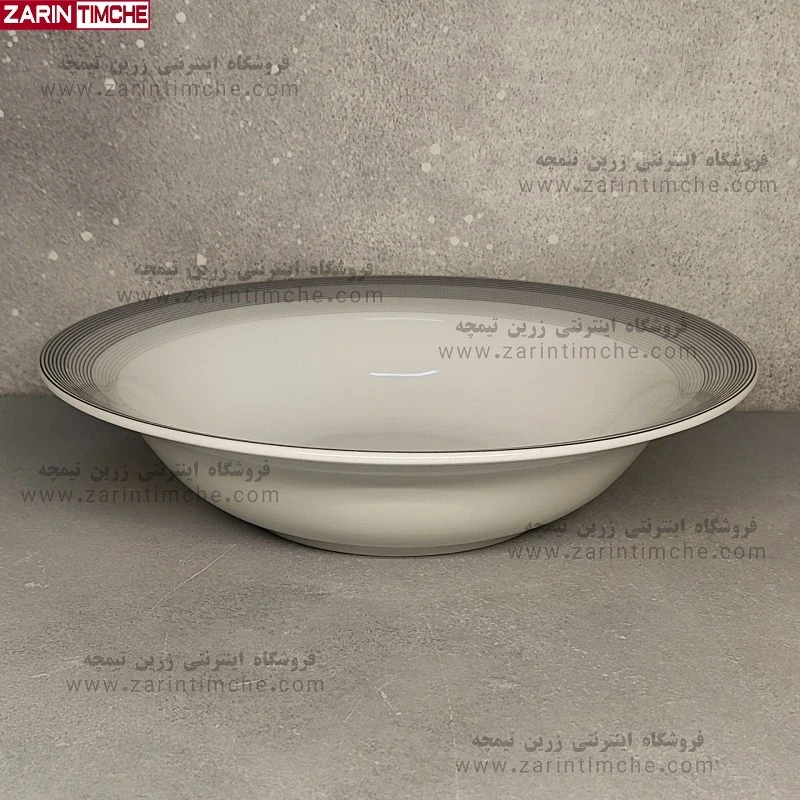 کاسه سالاد چینی زرین مدل سیلورلاینر
