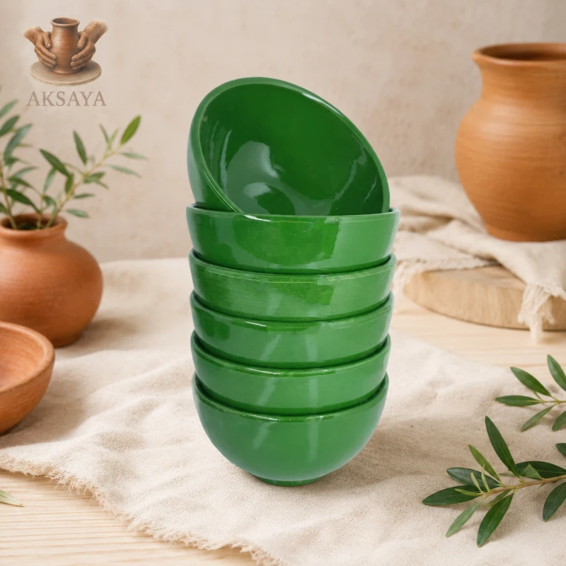 کاسه سفالی مدل سنتی (سایز ترشی و ماست و آبگوشت)