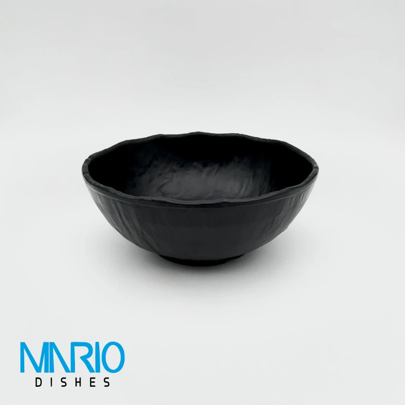 کاسه سوپ خوری چروک مشکی ملامین F77