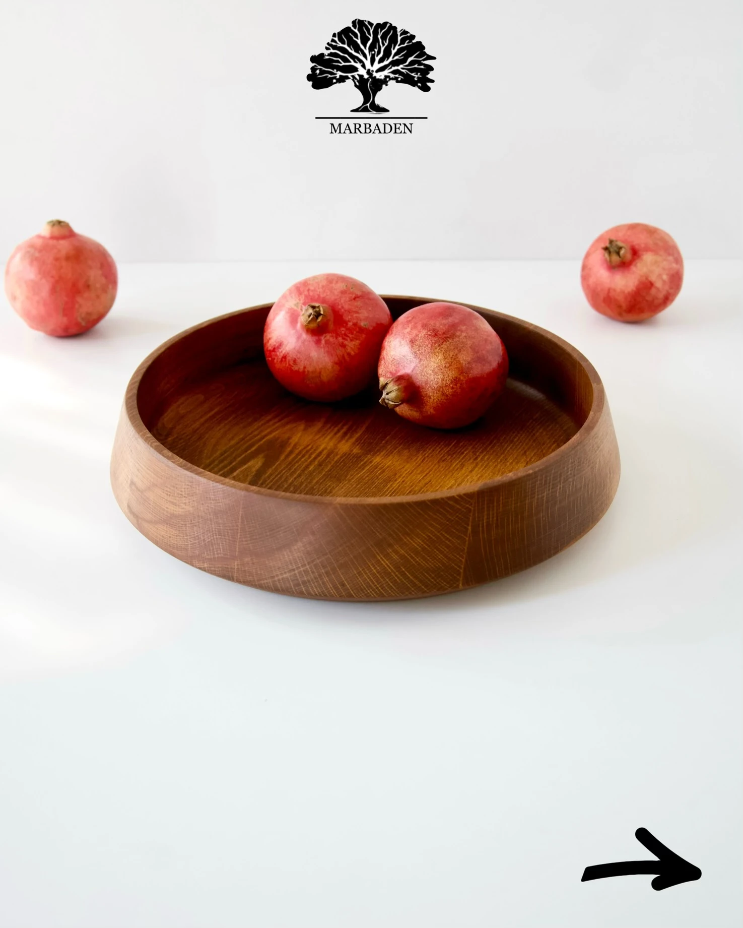 کاسه مدل الماسی قطر 30cm (چوب راش فندقی) Rivera-B12