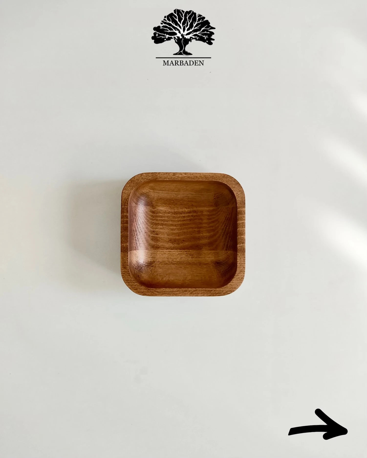 کاسه مربع قطر 13cm ماربادن (چوب راش فندقی) Otia-F