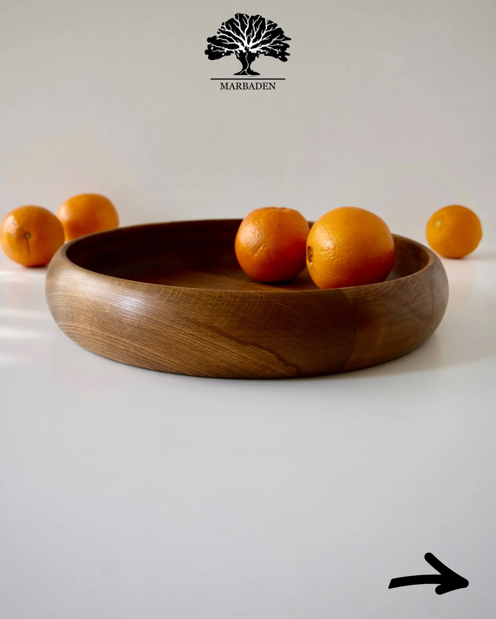 کاسه چوبی مدل خمره ای قطر 35cm (چوب راش فندقی) Londrina-15