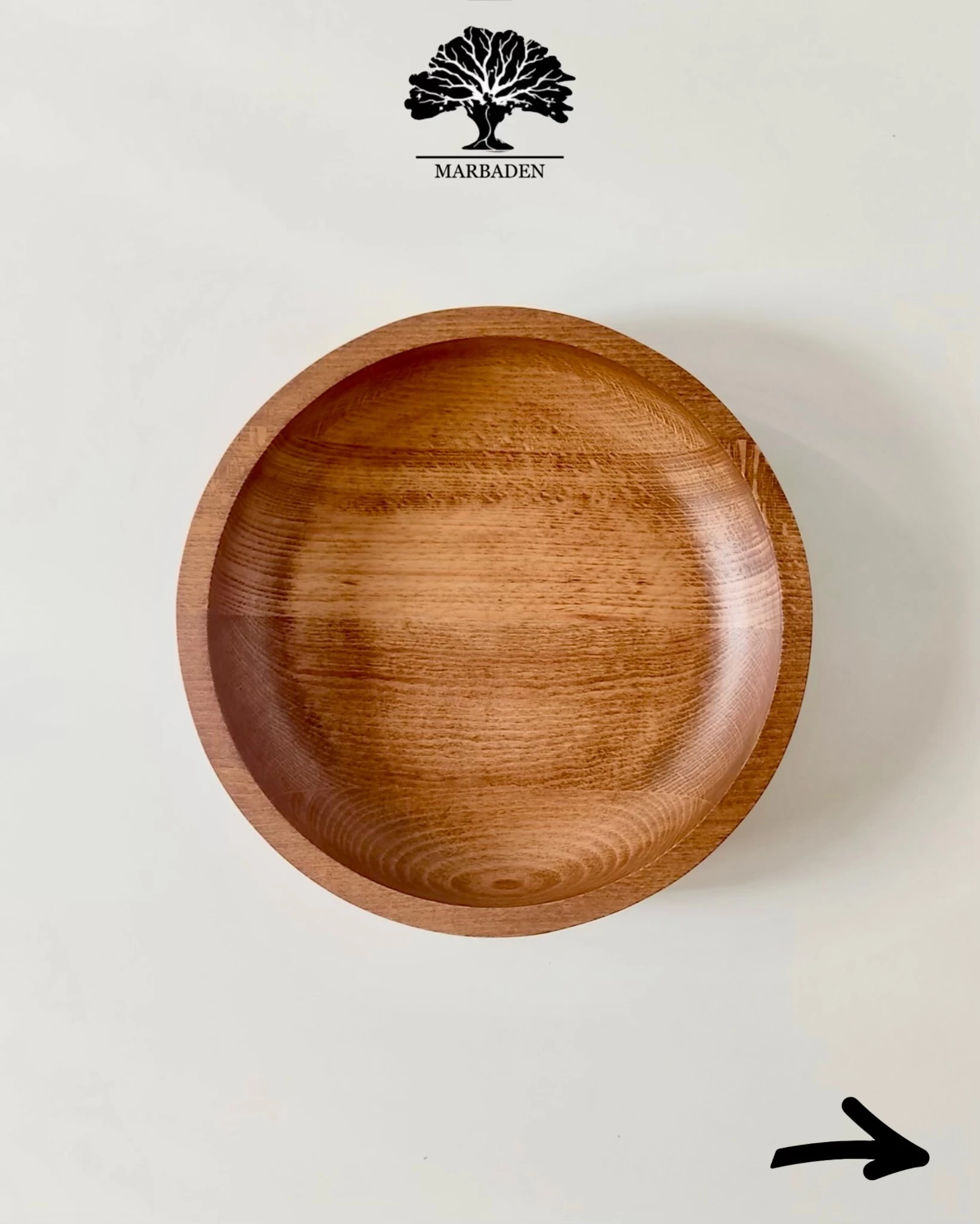 کاسه چوبی مدل ساده قطر 22cm (چوب راش فندقی) Akita-C