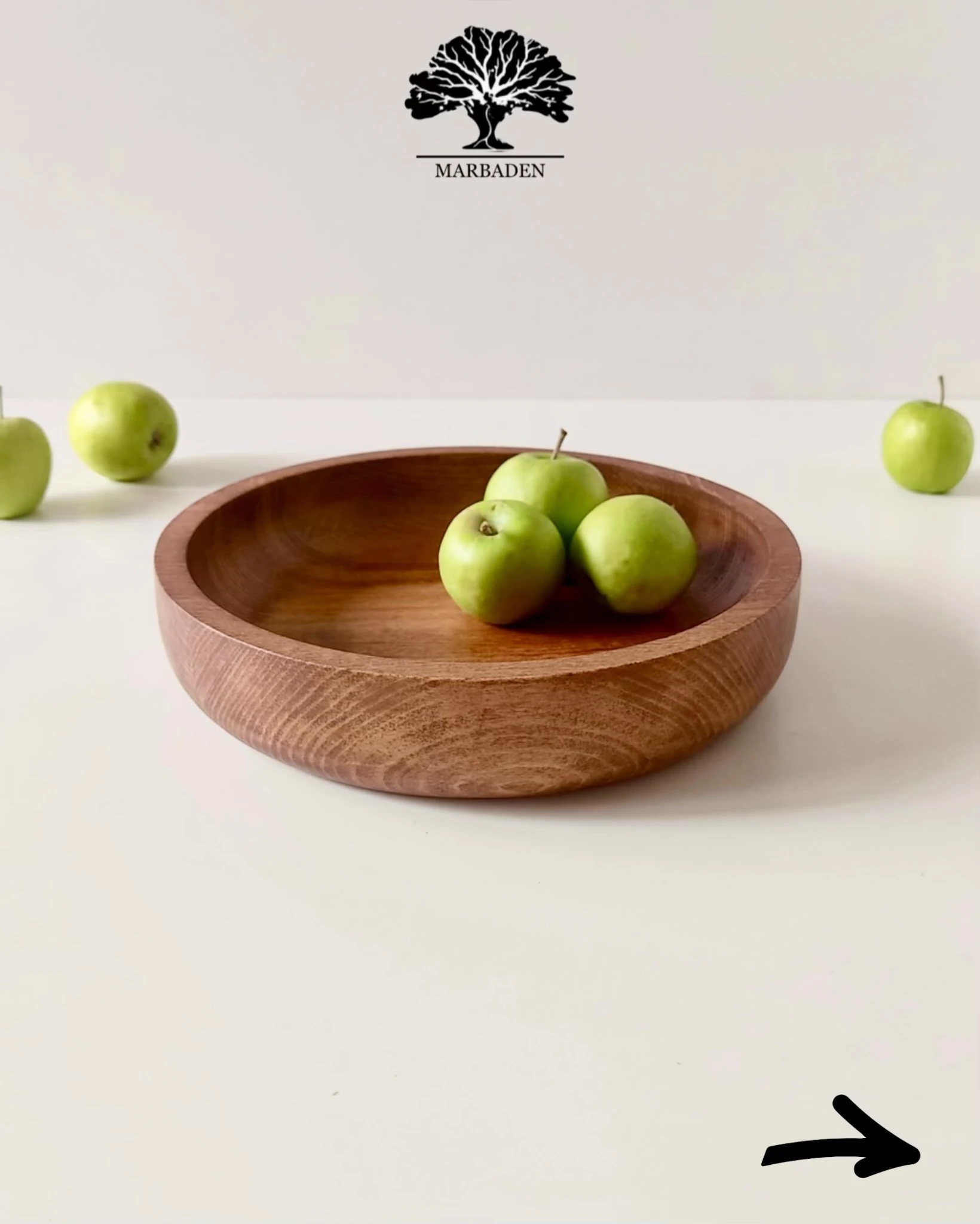 کاسه چوبی مدل ساده قطر 25cm (چوب راش فندقی) Akita-B