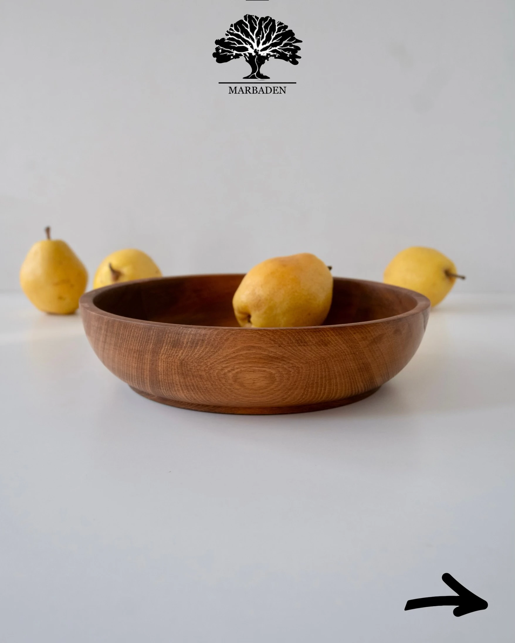 کاسه چوبی مدل لبه باز قطر 25cm (چوب راش فندقی) Medellin-10