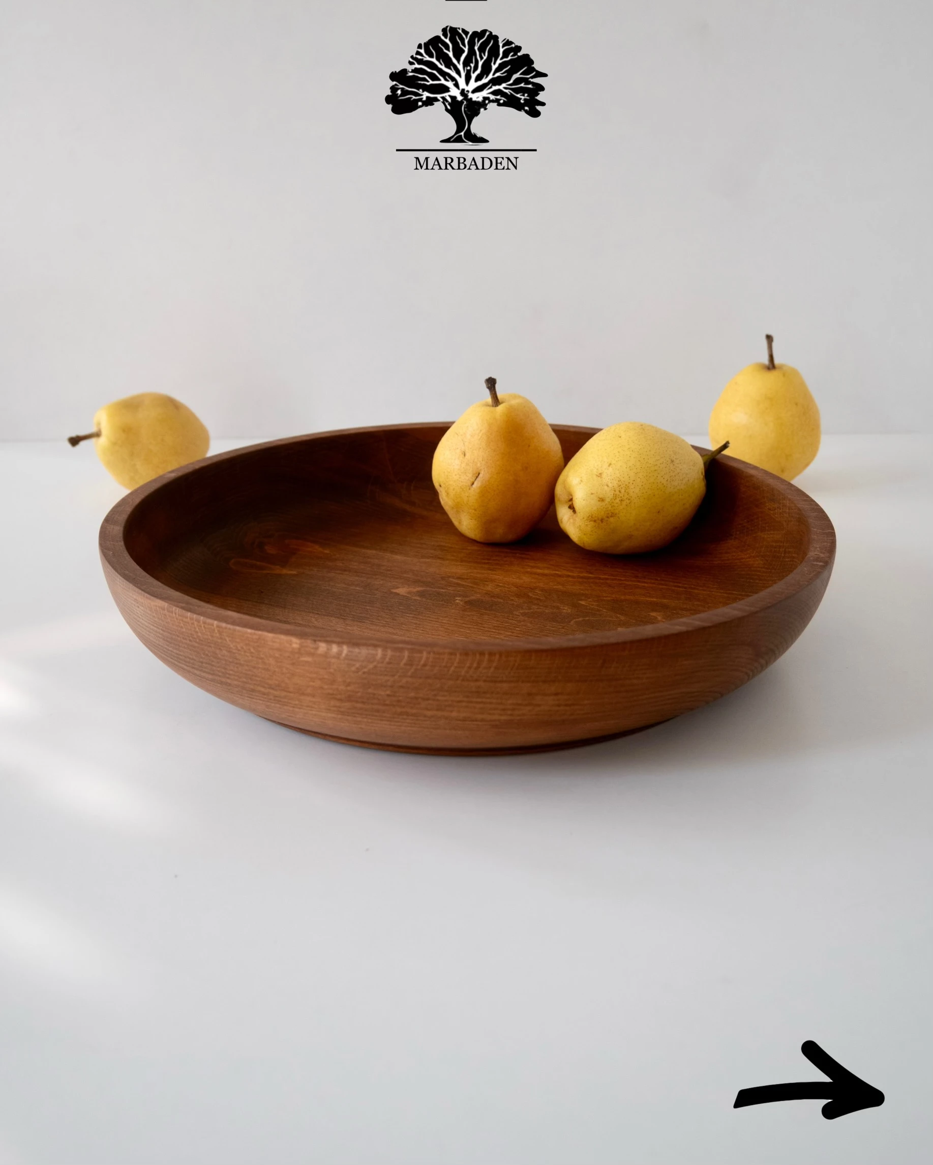 کاسه چوبی مدل لبه باز قطر 35cm (چوب راش فندقی) Medellin-15