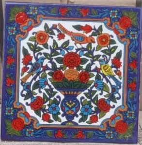 کاشی 20*20 طرح گل مرغ