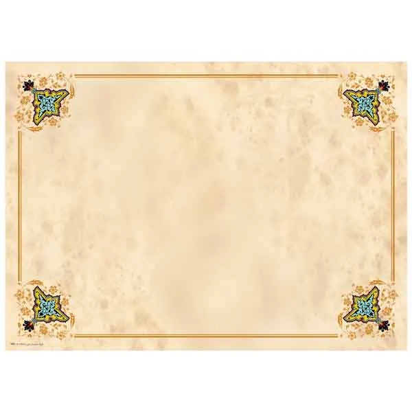 کاغذ ابروباد کد Y601 تذهیب دار چاپی (ابعاد 50*35)- بسته 5 عددی