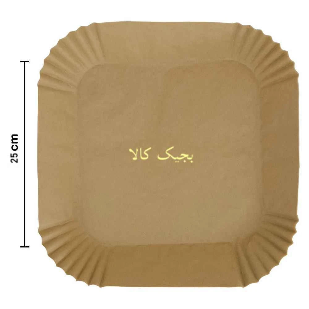 کاغذ سرخ‌کن بدون روغن مربعی ۲۵ سانتی‌متر – بسته ۱۰۰ عددی