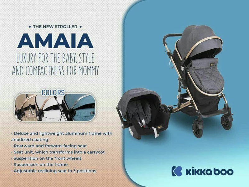 کالسکه تک کیکابو KikkaBoo مدل Amaia 2 in 1