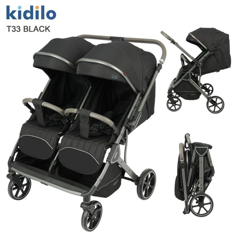کالسکه دو قلو کیدیلو kidilo مدل T33 (دسته دو طرفه)