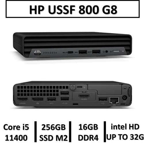 کامپیوتر استوک تین کلاینت اچ پی نسل یازدهم HP ELITEDESK G8 USSF TINY CORE i5 114000 RAM16 SSD256 M2
