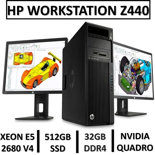 کامپیوتر ورک استیشنz440 اچ پی HP WORKSTATION Z440 | intel XEON E5 2680 V4 | 32GB RAM | 512GB SSD | NVIDIA QUADRO FX3800