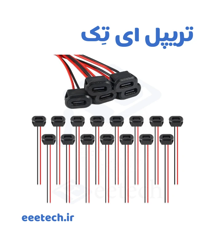 کانکتور مادگی Type-C مستطیلی پنلی 2 پین