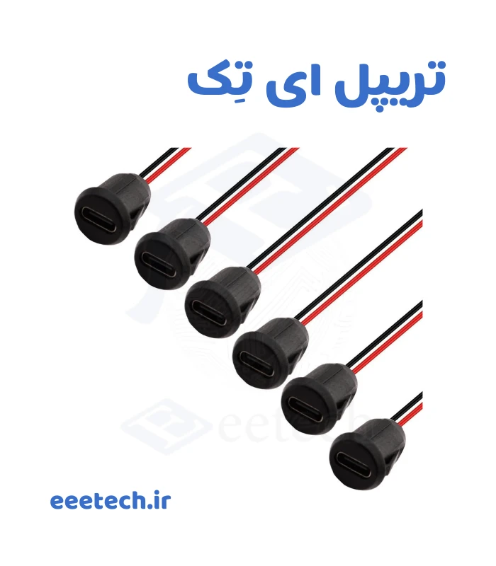 کانکتور مادگی Type-C گرد پنلی 2 پین
