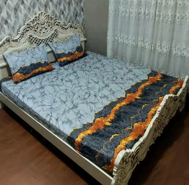 کاور تخت کش دوزی شده طرح شنی برند خوشنام هگمتان کد 004