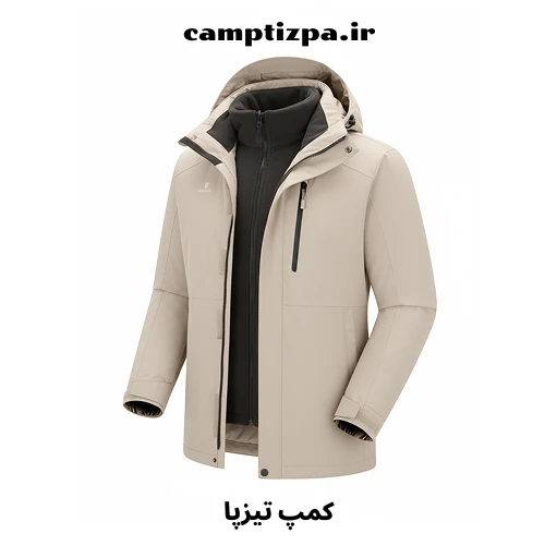 کاپشن دو پوش کاراکال (ضدآب و ضدباد، پارچه گورتکس واقعی)